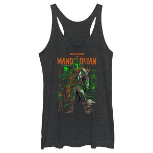 Women's Star Wars The Mandalorian Duo Schematics Racerback Tank Top - 1 of 4