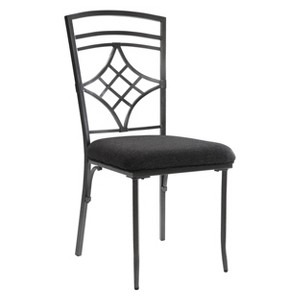 Acme Furniture Set of 2 Burnett Side Chair Black/Dark Gray, Gray Black