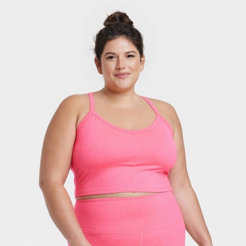 Women's Allover Cozy Light Support Cami Sports Bra - All In Motion™  Heathered Pink 4x : Target