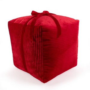 Christmas Magic 12.6" Gift Shaped Throw Pillow Red - 1 of 3