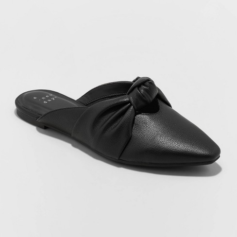 Women's Loretta Mule Flats - A New Day™ Black 11 : Target