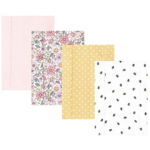 Luvable Friends Hudson Baby Flannel Burp Cloths 4pk Set - 1 of 2