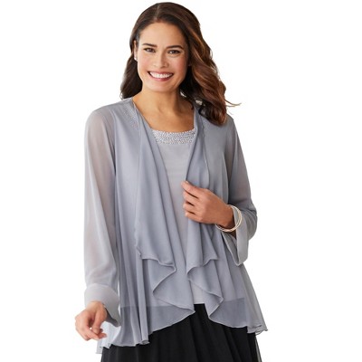 Woman Within Women's Plus Size 2-Piece Sheer Jacket Set