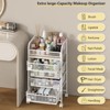 Makeup Organizer with Drawers, Skincare Storage, Floor Skincare Organizers with Wheels Nameplates,Vanity Cosmetic Holder for Perfume, Nail Polish - 4 of 4