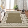Modern Neutral Bordered Area Rugs, Soft Washable Solid Geometric Runner Rugs Living Room Bedroom Dining Nursery Apartment Dorm Office Farmhouse Decor - 2 of 4