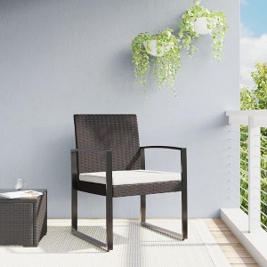 vidaXL Patio Dining Chairs 2 pcs Brown PP Rattan - 1 of 4
