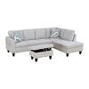 AndMakers 97 in. W Square Arm 3-piece L Shaped Polyester Modern Sectional Sofa with Storage - 4 of 4