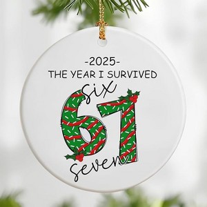 Lomsoe Santa Says 67 Gifts Christmas Ornament 2025 for Women Men Friends Six Seven Ornaments Gifts for Christmas Tree Christmas Decor Christmas Gift - 1 of 4