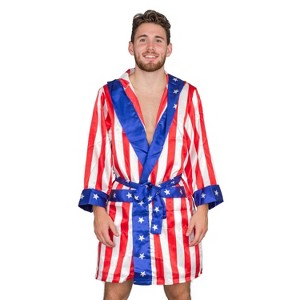 Adult Satin American Flag Robe Movie Boxer Halloween Cosplay Costume ...