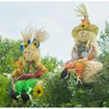 Gardenised 13 Inch Boy and Girl Duo Scarecrow Elegantly Seated on a Rustic Hay Bales - Enjoy the Magic they Bring and Let your Garden Blossom - 3 of 4