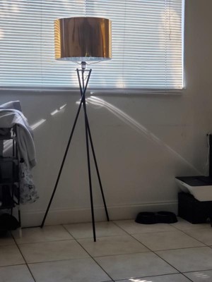 62.25 Kona Mid-century Modern Tripod Floor Lamp With Drum Shade