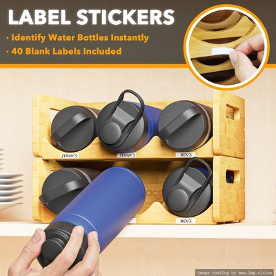 SpaceAid Water Bottle Organizer with Labels for Kitchen and Pantry,2 Pack 3-Slot, Hold 6 Bottles — фото 4