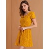 Allegra K Women's Printed Summer Casual Square Neck Short Sleeve Fit and Flare Dress - 4 of 4