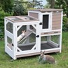 Aivituvin Premium 2-Story Wooden Rabbit Hutch with Casters | Pull-Out Tray-AIR7013 - 3 of 4