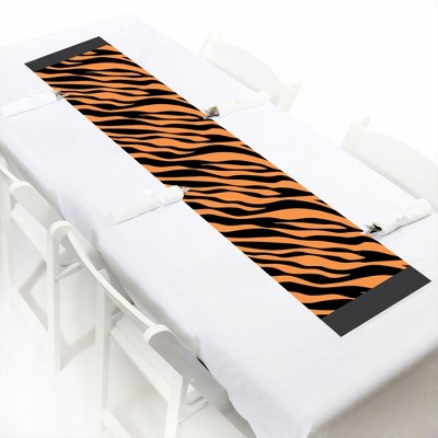 Big Dot of Happiness Tiger Print - Petite Jungle Party Paper Table Runner - 12 x 60 inches