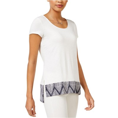 maison Jules Womens Border Print Embellished T-Shirt