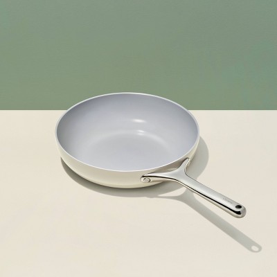 Cream 10.5" Stainless Steel Ceramic Nonstick Fry Pan
