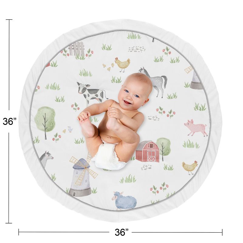 Sweet Jojo Designs Boy or Girl Gender Neutral Unisex Baby Tummy Time Playmat Farm Animals, 5 of 6