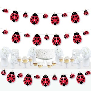 Big Dot of Happiness Happy Little Ladybug - Baby Shower or Birthday Party DIY Decorations - Clothespin Garland Banner - 44 Pieces - 1 of 4