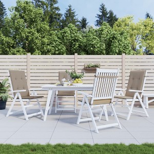 vidaXL Garden Highback Chair Cushions 4 pcs Taupe 47.2"x19.7"x1.2" Fabric - 1 of 4
