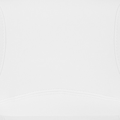 Curvaceous White Vinyl and Chrome Adjustable Saddle Barstool