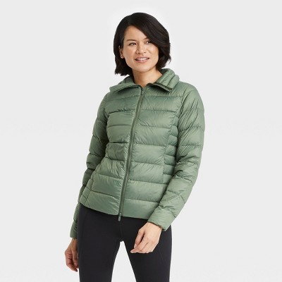 Women's Packable Down Puffer Jacket - All in Motion™ Dusty Olive XS