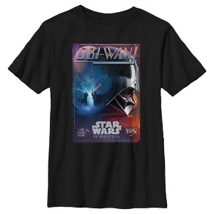 Boy's Star Wars: Obi-Wan Kenobi Darth Vader vs Kenobi Vintage VHS Cassette T-Shirt - 1 of 4