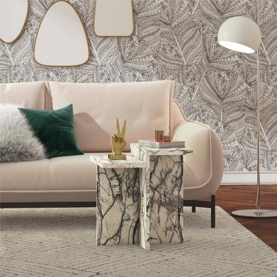 Brielle 27'' Onyx Faux Marble Accent Table