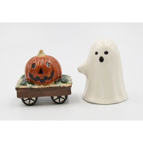 Kevins Gift Shoppe Ceramic Friendly Ghost And Pumpkin Wagon Halloween ...