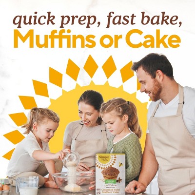 Simple Mills Organic Gluten Free Oat Flour Cinnamon Swirl Muffin and Cake Baking Mix - 11.2oz
