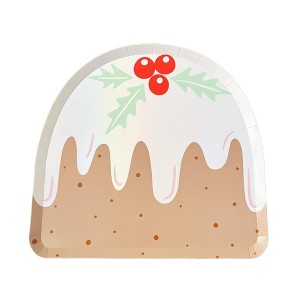 Daydream Society - Baking Spirits Bright Figgy Pudding Small Plates - Pack of 8 Paper Plates - 1 of 3