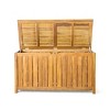 Outdoor Patio Deck Box, 100 Gallon Acacia Wood Garden Storage Box with Easy Open Lid, Teak Finish, Easy Open Lid – Koiai - 3 of 4
