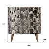 HomeRoots 32" Dark Brown Black and White Solid Wood And Inlaid Bone Textured Accent Cabinet With Two Doors - 3 of 4