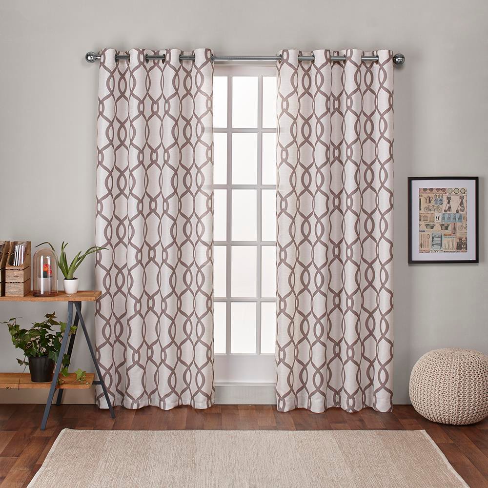 Photos - Curtains & Drapes Set of 2  Kochi Linen Blend Grommet Top Window Curtain Panel Off(63"x54")