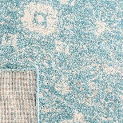 Evoke EVK270 Power Loomed Area Rug Light Blue / Ivory 4' X 6' - Safavieh.