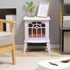 Syemin Indoor Fireplaces 18" Freestanding Electric Fireplace Stove, Fire Place Heater Compact Electric Fireplace Stove, White, 14.3"*9.5"*18" - 2 of 4