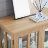 Wooakway 32"H Oak Antique Curio Display Cabinet with Adjustable Shelves and Lattice Doors Retro Style Bookcase Storage Cabinet - 3 of 4