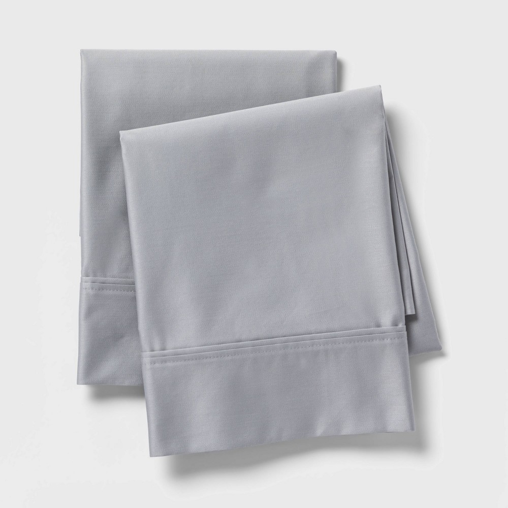 Photos - Pillowcase King 800 Thread Count Solid Performance  Set Light Gray - Thresh