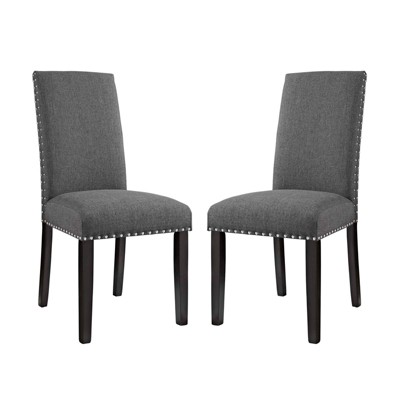Modway Parcel Dining Side Chair Fabric Set of 2 Gray
