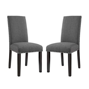 Modway Parcel Dining Side Chair Fabric Set of 2 Gray - 1 of 4