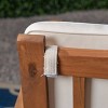 Casa Acacia Wood Loveseat Brown/Cream - Christopher Knight Home: Outdoor Seating for 2, Weather-Resistant - 3 of 4