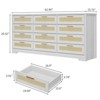 12 Drawer Dresser for Bedroom, Modern Rattan Chest of Drawers, Wood Storage Organizer with Rattan Panel Drawers - 3 of 4