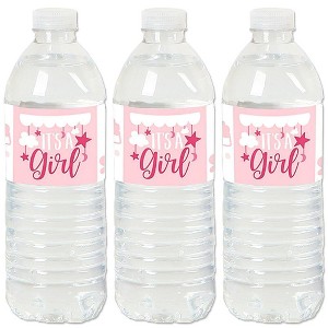 Big Dot of Happiness It's a Girl - Pink Baby Shower Water Bottle Sticker Labels - Set of 20 - 1 of 4