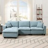 100"W Modern L-Shaped Sectional Sofa, 4 Seat Suede Velvet Couch Set with Free Pillows and Ottoman - ModernLuxe - 2 of 4