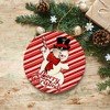 Vintage Snowman and Candy Cane Colors Merry Christmas Ornament| OrnamentallyYou - 4 of 4