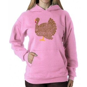 LA Pop Art Thanksgiving - Women's Word Art Hooded Sweatshirt - 1 of 4