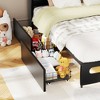 Aheaplus Upholstered Bed Frame with Storage Headboard, Charging Station, LED Light - 3 of 4