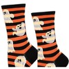 Socksmith 15.0 Inch Spooky Stripes Orange Halloween Socks (1 Pair) , Floating Ghosts Black (1PC) - 2 of 3