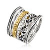 Ross-Simons Sterling Silver and 18kt Gold Over Sterling Jewelry Set: 6 Textured Rings - 3 of 4
