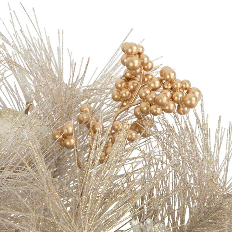 Northlight 24" Champagne Gold Apple and Pine Needle Artificial Christmas Wreath - Unlit, 3 of 5
